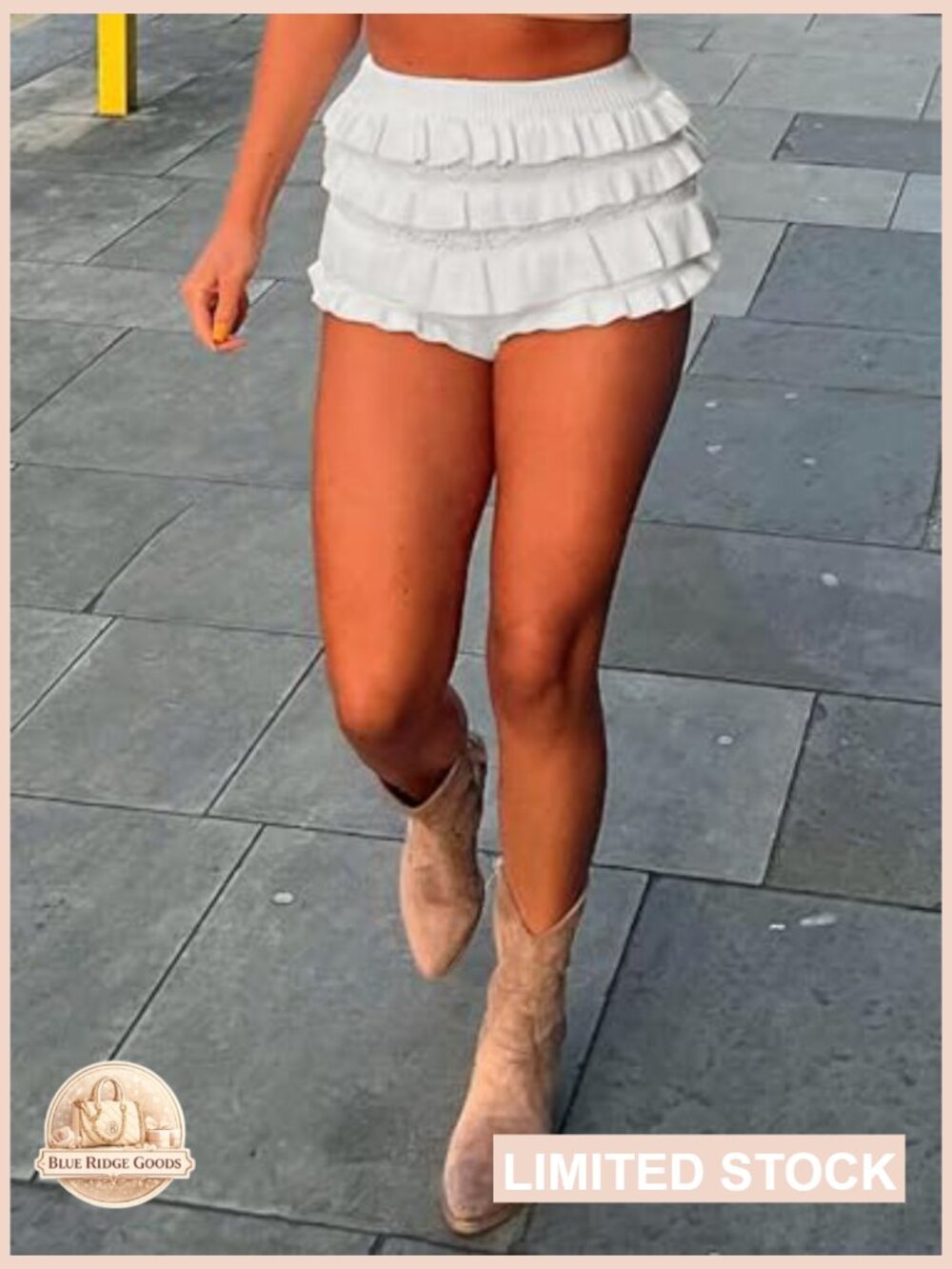 Crochet Knit High Waist Ruffle Shorts Loungewear Summer Beach Essentials - Picture 2 of 6